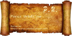 Porcz Urbána névjegykártya